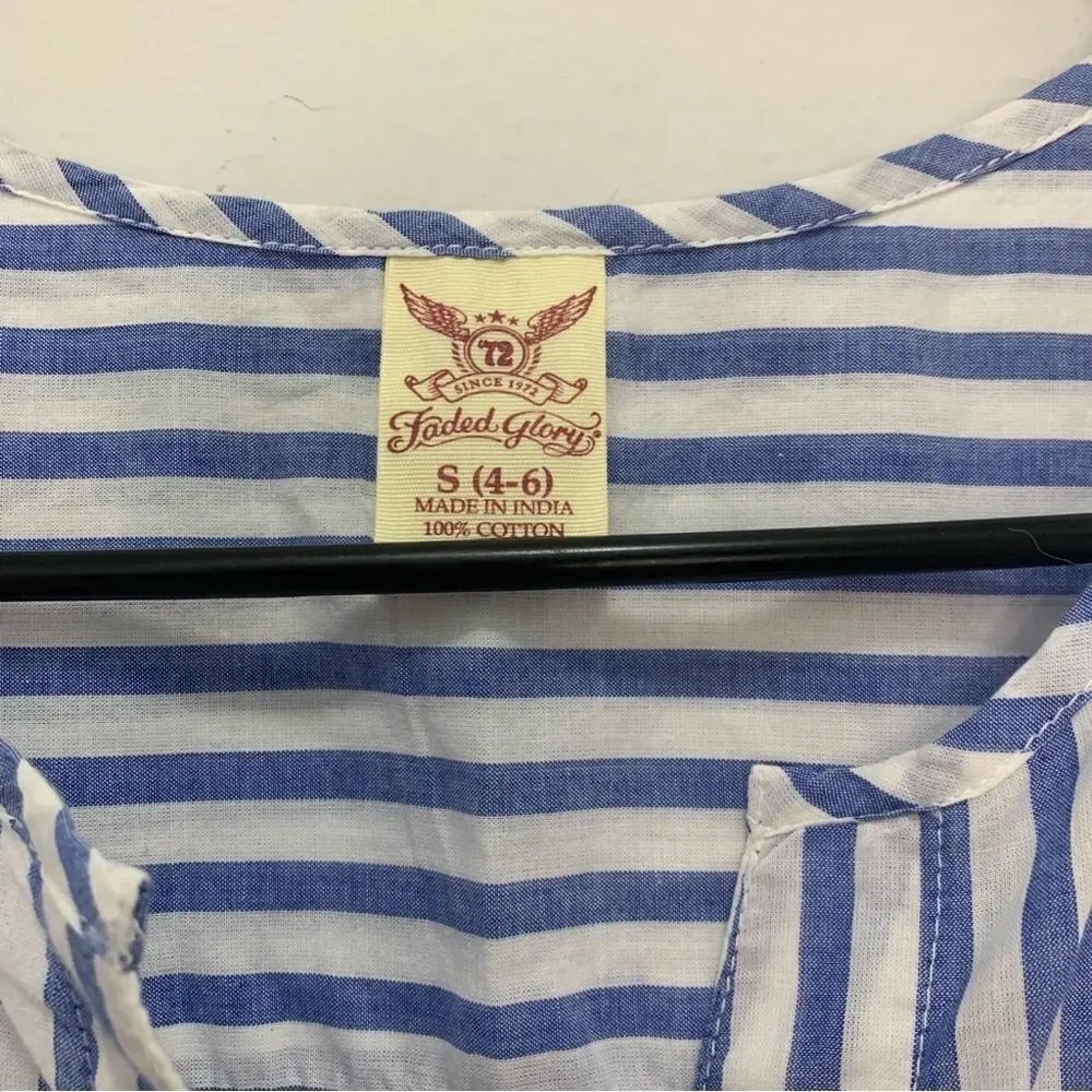 NWOT Faded Glory Striped Tie Front Tank Top Size Small